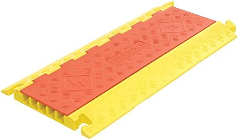 General Purpose Cable Guard, 36" L x 17-1/4"W x 1-15/16"H, 5-Channel, Yellow/Orange
