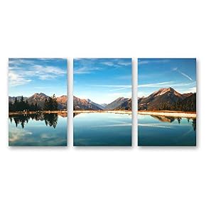 Beautiful Scenery with Turquoise Lake Forest and Mountains...