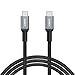 AUKEY USB C to USB C Cable 6ft, USB 2.0 Type C Cable 60W Fast Charge Braided Nylon for Google Pixel 2/2 XL, MacBook Pro, MacBook Air, iPad Pro 2018, Nintendo Switch, Samsung S8/S8+ S9