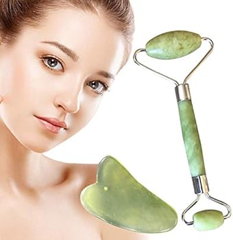 Naturalny jadeit wałek do twarzy, Mnioky Gua Sha Scrapping ...