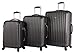 Lucas Outlander Hard Case 3 Piece Expandable Rolling Suitcase Sets With Spinner Wheels (One Size, Graphite)