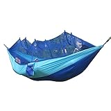 ttnight Camping Hammock with Mosquito Net, Parachute Fabric Double Hammock for Outdoor Travel Indoor Camping Hiking Backpacking