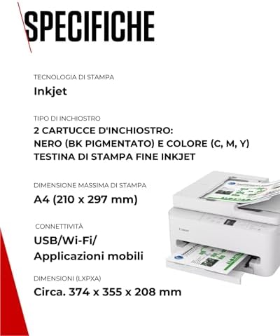 PIXMA TS7550i Stampante Fotografica Multifunzione per Ufficio Wi-Fi