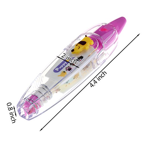 Welecom 4 Pack Decoration Correction Tapes Set Cartoon Animal Cats Dogs Heart Shape Novelty Correction Pen Machine Decoration Sticker for Scrapbooking, Diary, Planner, Journal DIY Crafts
