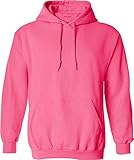 Joe's USA Hoodies - Mens Hooded Sweatshirts-Neon.Pink-L