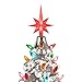 RJ Legend 15-Inch Silver Christmas Mini Ceramic Tree – Festive Lighted Christmas Tree Decor – Vintage Tabletop Christmas Decorations – Retro Winter Tree - Shiny Holidays Decor