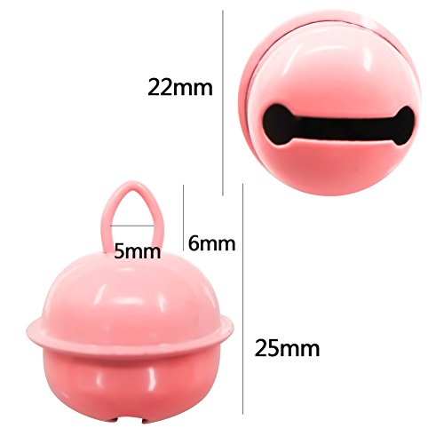 TOAOB 3 pcs Candy Pink Pet Collar Bell Charm Pendant for Dog Cat Collar Decoration and DIY Crafts