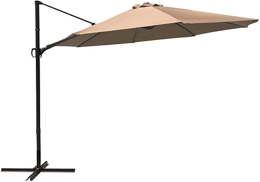 Amazon Com Cobana 10ft Cantilever Offset Patio Umbrella With Vertical Tilt And 360 Degree Rotation Function Beige Garden Outdoor