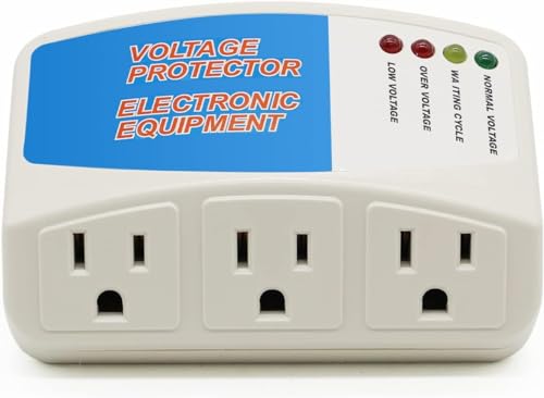 BSEED Protector contra sobretensiones para electrodomésticos, 3 tomas de corriente, protector contra sobretensiones, protector de voltaje, refrigerador contra sobretensiones, 1440 vatios, 120 V, 12 A (1 paquete)