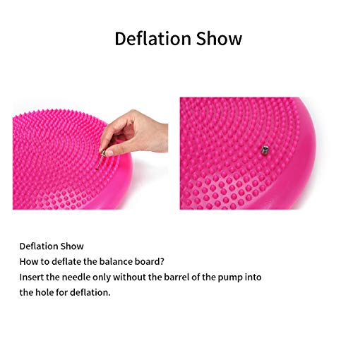 Wekin Core Balance Stability Disc, Air Stability Wobble Cushion Board,Kids Wiggle Seat,14”(35cm) Extra Thick with Pump for Improving Posture,Ankle Strength Training,Fitness, Yoga, Therapy and Workout