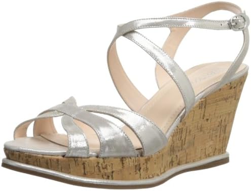 Klub Nico Women's Vava Wedge Sandal,Silver,7 M US