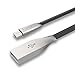 IMKEY Premium 6.5 Feet Tangle-Free Zinc-Alloy Micro USB 2.0 Sync Data Fast Charging Cable For Samsung Galaxy S7/ S6 / Edge, S4/ S3/ Note 5 / 4 / 2,Google Nexus,LG,HTC,Blackberry And More - (Black)