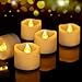 BEICHI 24pcs Amber Yellow LED Tealight Candles, Over 150 Hours of Light-time, Battery Operated Realistic Tea Lights, Flickering Bright Tealights, Ideal for Valentine's Day, Mother's Day and Birthday