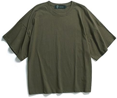 Amazon メンズ 春夏 半袖 オーバーサイズ ゆったり シャツ 涼しい ラウンドネック カジュアル ナチュラル 着こなし クール コーデ 夏 オリジナルエコバッグセット カーキm Tシャツ カットソー 通販