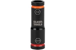 Klein Tools 66076 Impact Driver Flip Socket, 9/16- and 1/2-Inch Sizes, Use with Klein Tools Compact Impact Wrenches BAT20CW, 