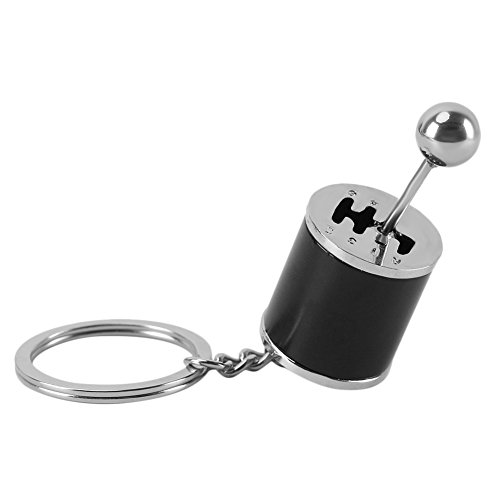 Merssavo 6-Speed Gear Shift Gearbox Shape Pendant Key Chain Ring Jewelry Stick Knob Keyring Keyfob Keychain Black