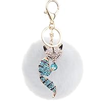 ChenyanAwesom Keychains Furry Little Fox Couple Keychains and Plush Ball Car Bags Hang Small Gifts Accessories Valentine