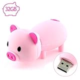 AreTop Flash Drive 32GB Pen Drive USB2.0 Cute Cartoon Miniature Pink Piggy Shape Memory Stick Thumb Drives for Date Storage Gift for School Students Kids Children Teacher Collegue Employees