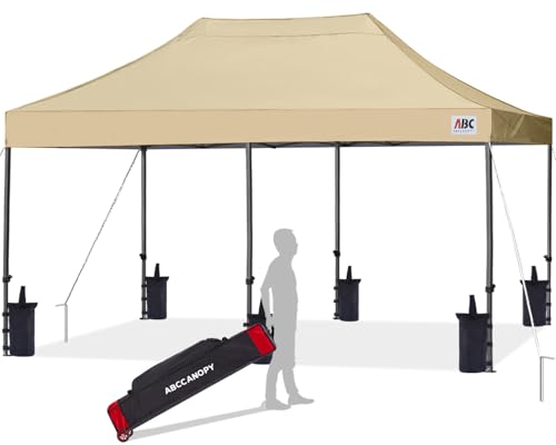 ABCCANOPY Pavillon 3x6 Wasserdicht Faltpavillon Pop-up,UV+,Beige