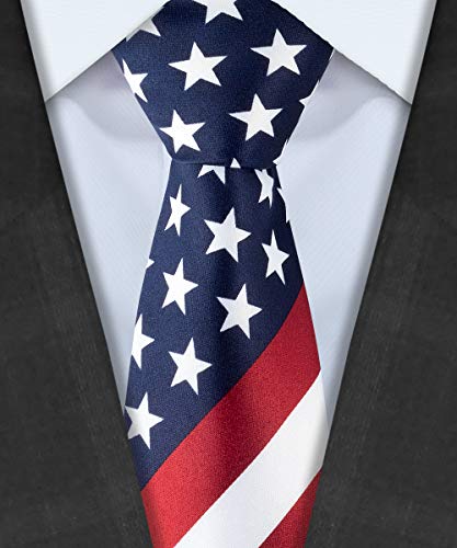 Tie G .5pcs Tie set in a gift box : Tie sets : Solid color Neck tie,Satin Bow tie,Pocket Square, Lapel, Cuffs link (The Stars and Stripes) - Thumbnail 4