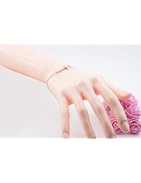 WDSHOW Sideways - Pulseras cruzadas en tono oro rosa y plateado