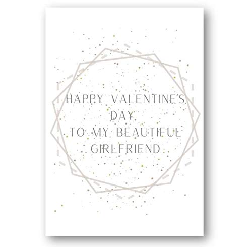 Second Ave Girlfriend Valentine Card For Her Cute Romantic Card - Hexagon Design