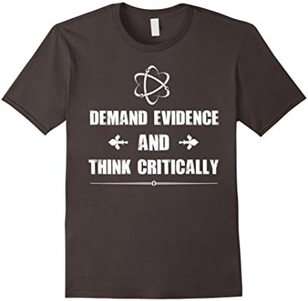 Men's Demand Evidence and Think Critically Science Tee Shirt Large Asphalt