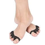 Gel Toe Separators for Bunions, 4 Pcs Toe Spacers for Sports Activities, Yoga Practice & Running for Men and Women to Ease Your Foot Pain (White+Black)
