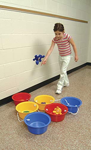 School Smart Stepping Buckets Balance Builders - 5 x 12 inch - Set of 6 - 2 Each of 3 Primary Colors - 018901,Assorted… - Image 2