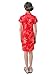 Bitablue Girl's Red Chinese Dress with Golden Wintersweet Blossom