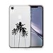 uCOLOR Palm Tree Clear Case Compatible for iPhone XR(6.1 inch),Palm Tree Shockproof Crystal Clear TPU Bumper + Hard Back Protective Cover Compatible for iPhone XR