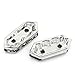 HOUSWEETY 50PCs Spacer Bars with Rhinestone 2 Holes Silver Tone 15mmx6mm(5/8