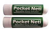 Pocket Neti Breathe Easy Himalayan Salt Aromatherapy Inhaler 2 Pack with essential oils.