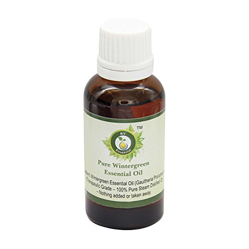 R V Essential Pure Wintergreen Essential Oil 10ml (0.338oz)- Gaultheria Procumbens (100% Pure and Natural Therapeutic Grade)