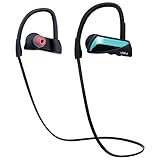 Bluetooth Headphones, ULAK Wireless Bluetooth Stereo Sports In-Ear [Noise Cancelling] [Sweatproof] Headsets for Gym Running Workout with Built-in Mic - Blue