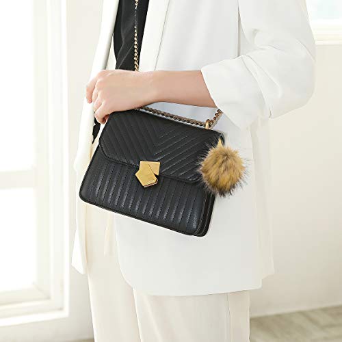 24 Pieces Faux Fur Pom Pom Balls Fur Fluffy Pompom Ball with Elastic Loop for Hats Shoes Scarves Gloves Scarves Bag Key Chain Charms Accessories(Faux Mink Fur Color/12 Pairs) (Faux Mink Fur Color)