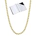 The Bling Factory 2.3mm 24K Gold Plated Ball Chain Necklace, 24
