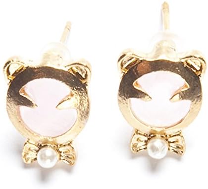 18k Gold Plated Crystal Opal Lucky Smile Hello Kitty Stud Earring