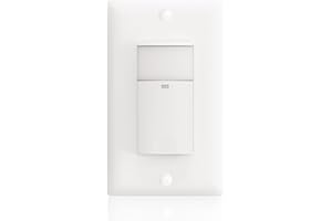 ECOELER Motion Sensor Light Switch, PIR Motion Detection Wall Switch with Adjustable Sensitivity, OCC/VAC Selectable, Neutral Wire Required, Single Pole Occupancy Sensor for Bathroon, Laundry