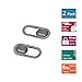 sunshot Webcam Cover 0.7mm Thin - Magnet Slider Camera Cover - Protects Your Privacy, Stops Webcam Spying, Fits Smartphone Laptops Macbooks PCs Tablets and All-in-one desktops (Silver(2pack))