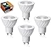PEPLUX 6W LED GU10 Bulbs, 50W Halogen Bulbs Equivalent, High Efficiency 100Lumen/W, 600lumen, Ra>80, 40deg Beam Angle, Pack of 4 Units, 3 Years Warranty