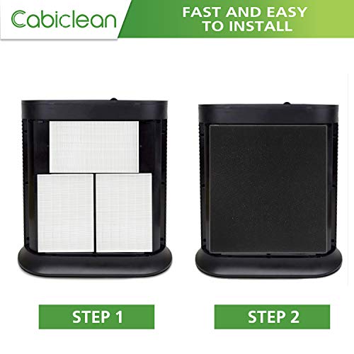 image for Cabiclean HEPA Filter R 3 Pack Set and 4 Precut Activated Charcoal Pre