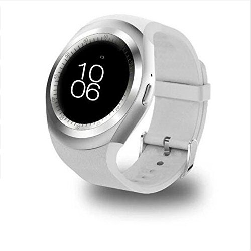Y1 Plus Smart Watch MTK2502D 1.54 Inch IPS Screen Pedometer Sleep Heart Rate Monitor Smartwatch Touch Screen clock for iOS Android phone (white)