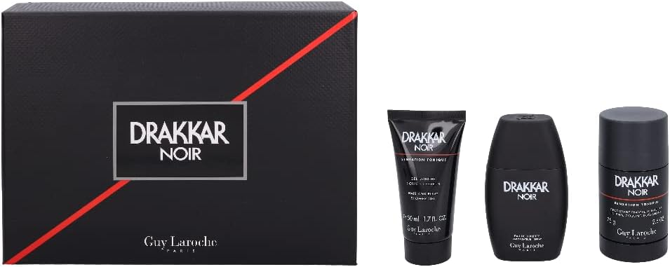 Guy Laroche Drakkar Noir 50ml EDT 50ml Shower Gel 75g Deodorant Stick Set