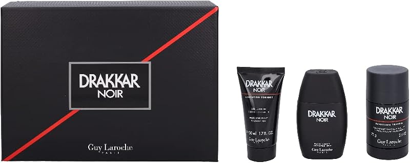 Guy Laroche Drakkar Noir 50ml EDT 50ml Shower Gel 75g Deodorant Stick Set