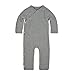 Burt's Bees Baby 'baby-boys' Romper Jumpsuit, 100% Organic Cotton One-piece Coverall and Toddler Footie, Quilted Heather Grey, Newborn US