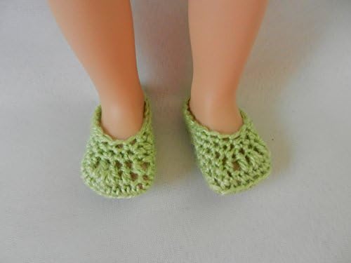 Lime Green Doll Slippers fit American Girl, FAO Swartz, My Life, Journey Girls, Disney Toddler Princess, Baby Alive and other similar size dolls