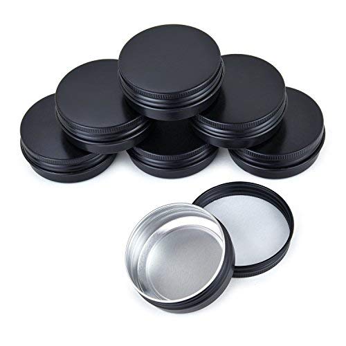 1oz. 30g Metal Tin Sample Lip Balm Tins Aluminum with Lids Screw Top Tins, Pack of 14(Black