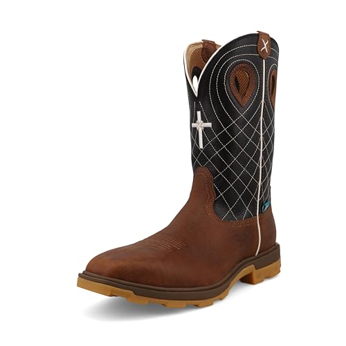 Twisted X Men's 12" UltraLite X Work Boot, Square Toe Nano Toe with UltraLite X…