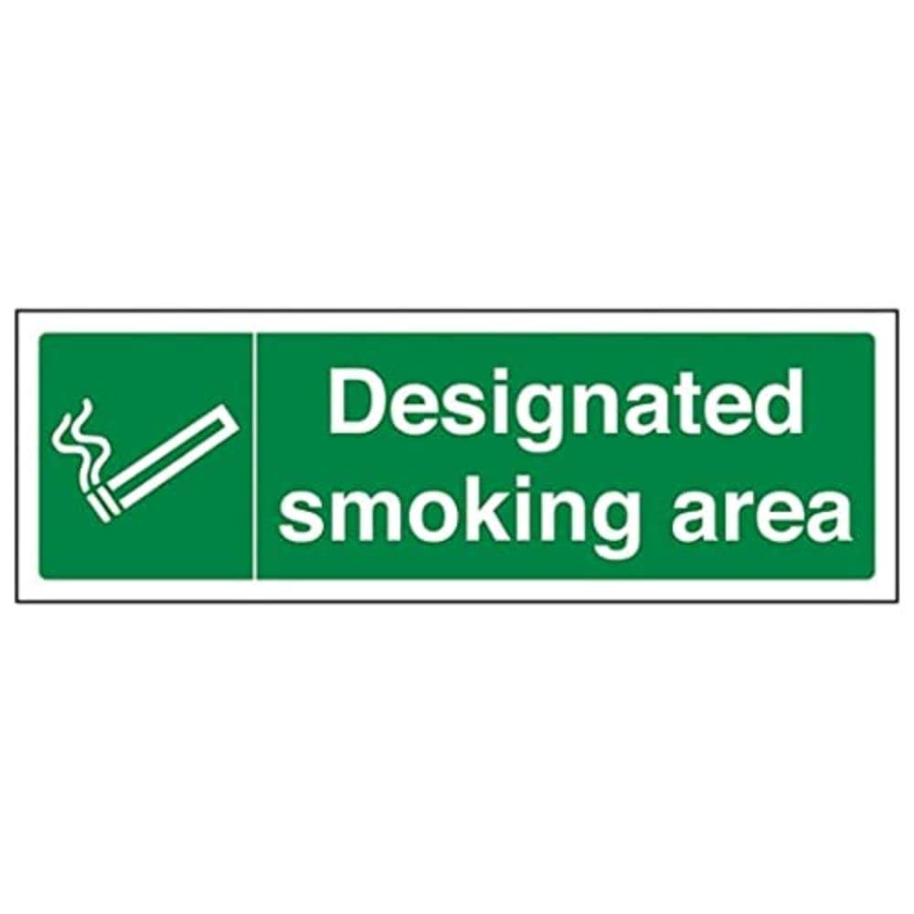 V Safety Eco Friendly Prohibition No Smoking - Designated Smoking Area - 300 X 100mm